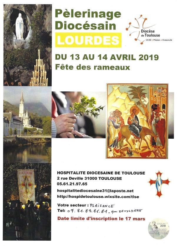 Pèlerinage diocésain à Lourdes