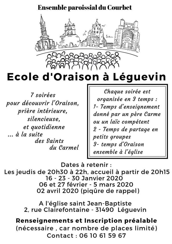 Une Ecole d’Oraison ouvre en janvier sur l’ensemble paroissial du Courbet