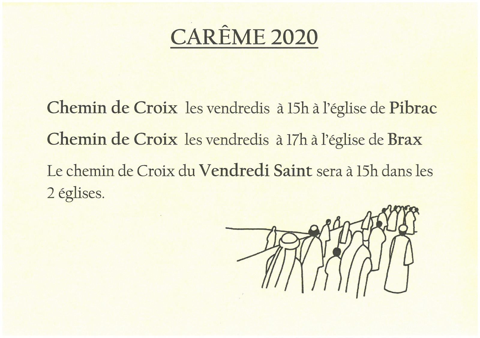 Chemins de Croix durant la période du Carême