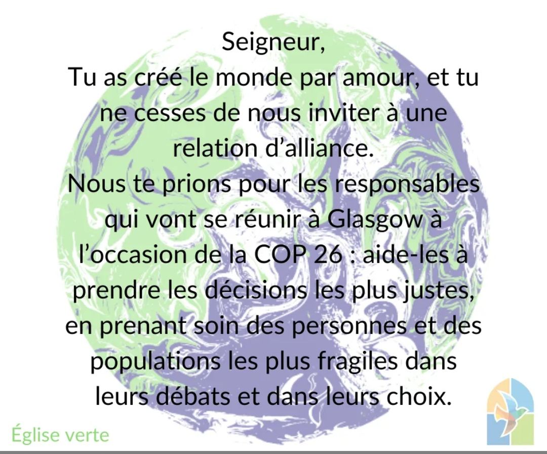 Eglise verte – Prière COP26