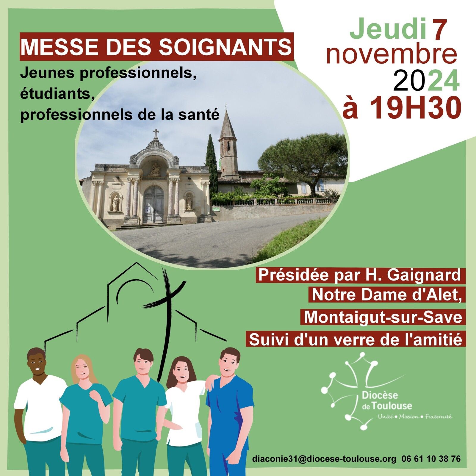 Messes des soignants le 7 novembre à Notre Dame d’Alet