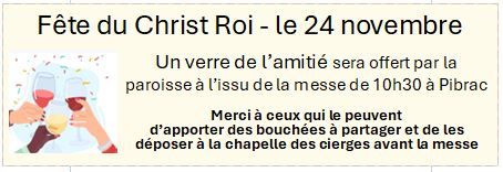 Verre de l’amitié le 24 novembre