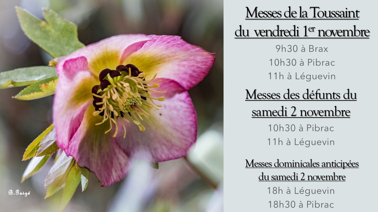 Messes du 1er et 2 novembre