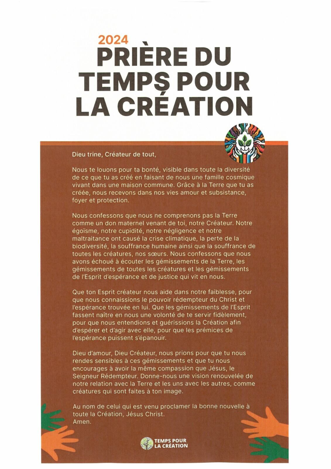 Temps pour la Création du 1er septembre au 4 octobre