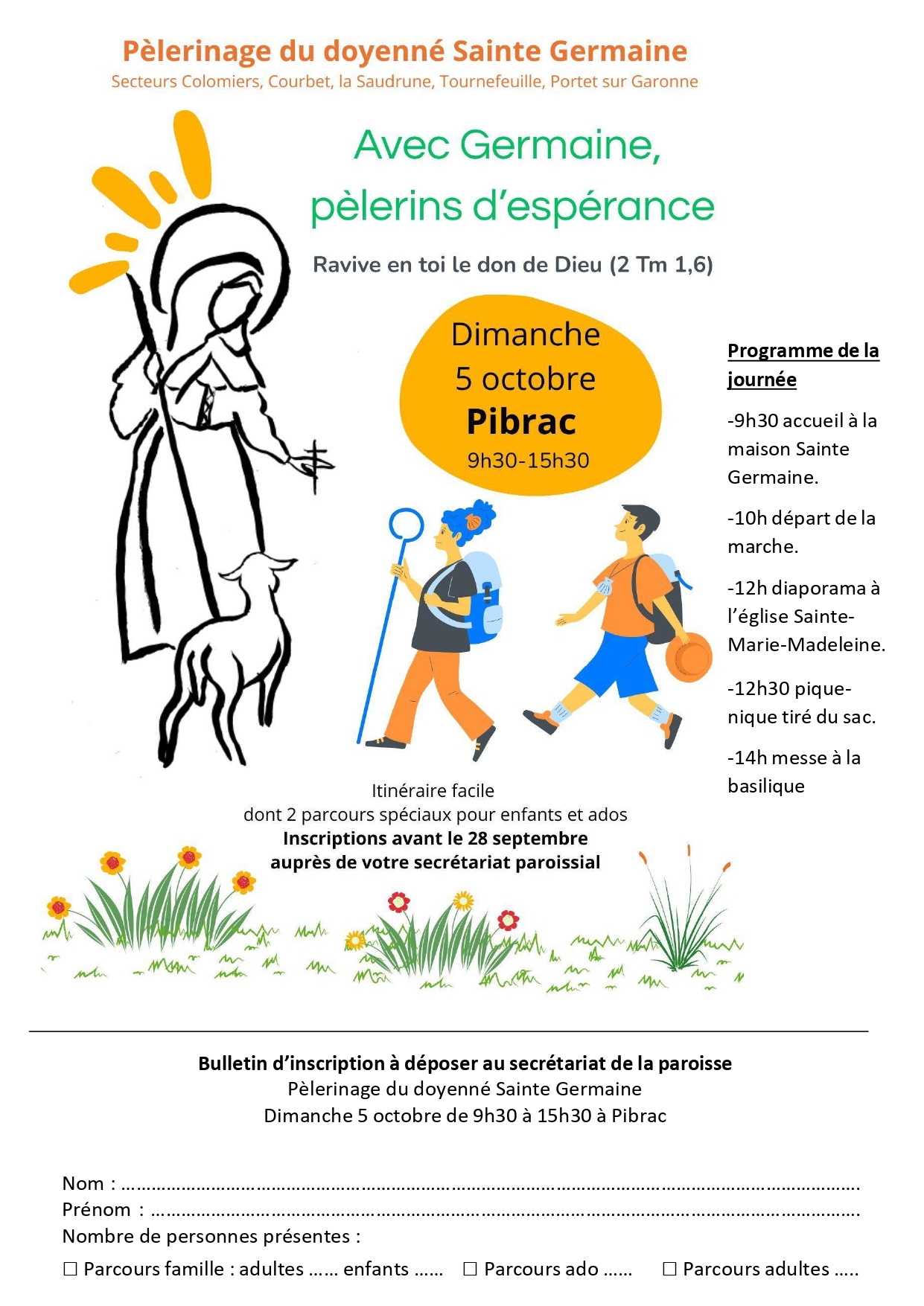Inscriptions pour le pèlerinage Sainte Germaine en doyenné le 5 octobre : c’est parti !