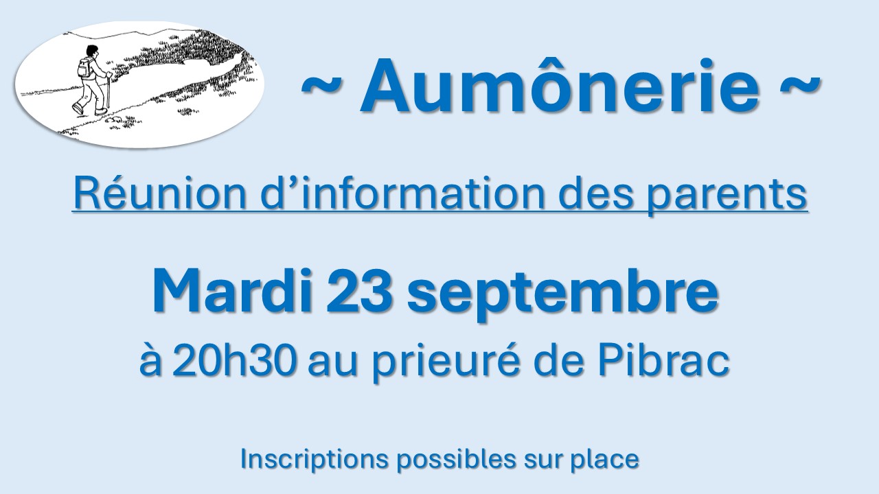 Réunion de rentrée pour les parents des jeunes de l’aumônerie
