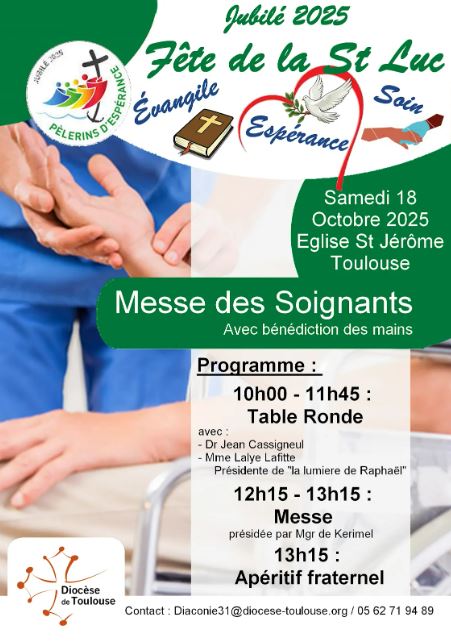 Le Service de la diaconie invite tous les soignants à fêter la Saint-Luc le 18 octobre 2025